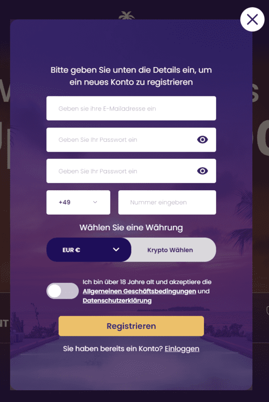 DreamWins Casino | Erste Einzahlung 100% bis zu €750 + 100 FS!